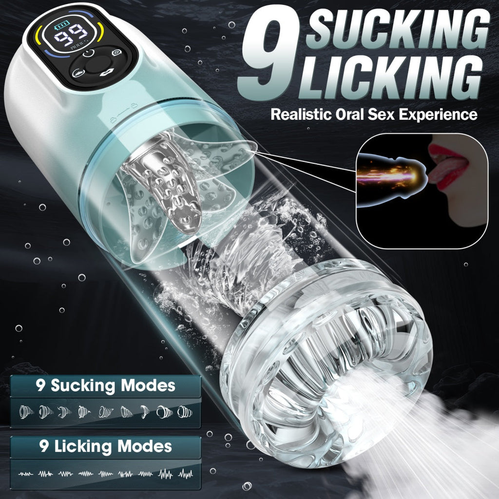 Robust Rotation Vibrating Blowjob Masturbation Cup – Electric Sucking & Licking Male Stroker