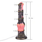 Domlust Monster Horse Dildo – Platinum Silicone Squirting Knotted Fantasy Suction Cup Sex Toy