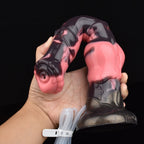Domlust Monster Horse Dildo – Platinum Silicone Squirting Knotted Fantasy Suction Cup Sex Toy