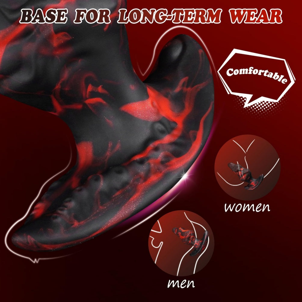 Domlust Wearable Dog Knot Dildo – Platinum Silicone Fantasy Knotted Anal Plug T-Bar Base Sex Toy