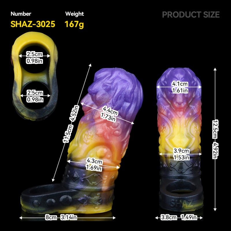 Full-Encasing Fantasy Silicone Penis Sleeve – 5-Inch Male Cock Extender & Ejaculation Control Toys