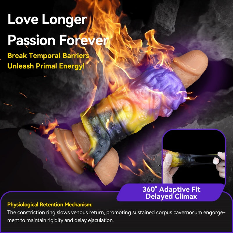 Full-Encasing Fantasy Silicone Penis Sleeve – 5-Inch Male Cock Extender & Ejaculation Control Toys