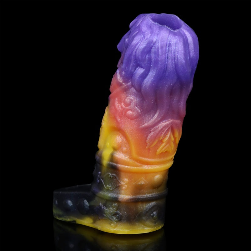 Full-Encasing Fantasy Silicone Penis Sleeve – 5-Inch Male Cock Extender & Ejaculation Control Toys