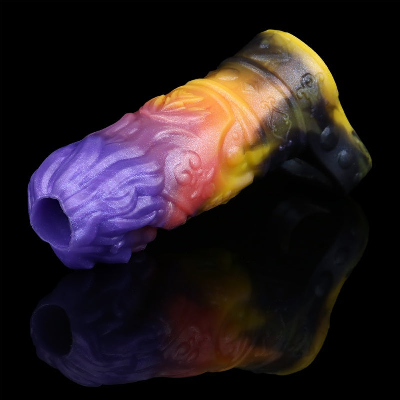 Full-Encasing Fantasy Silicone Penis Sleeve – 5-Inch Male Cock Extender & Ejaculation Control Toys