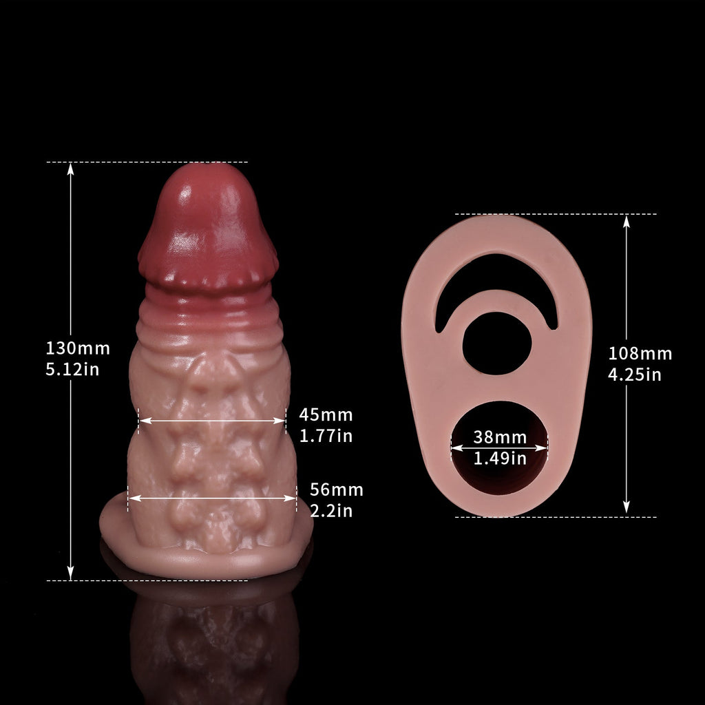 Big Girth Silicone Cock Sleeve - Fantasy Monsterdildo Penis Ring Extender Sex Toy for Men