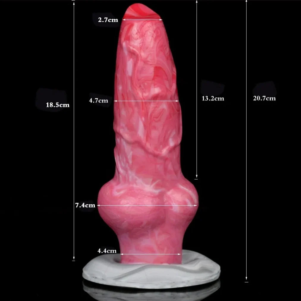 Domlust Dog Knot Dildo – Premium Platinum Silicone | Knotted Fantasy Monster Dildo with Suction Cup