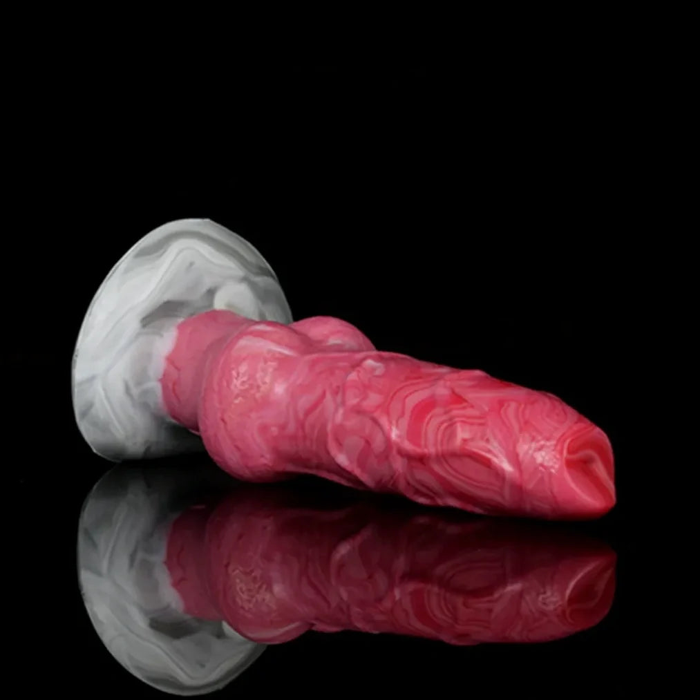 Domlust Dog Knot Dildo – Premium Platinum Silicone | Knotted Fantasy Monster Dildo with Suction Cup