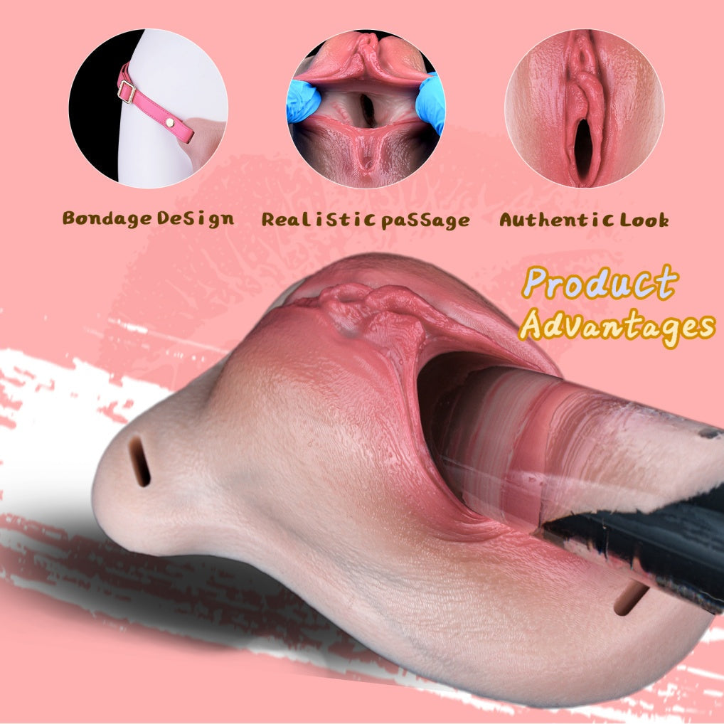 Soft Flesh Silicone Fake Pussy Strap-On Pants – Ultra-Realistic Wearable Vagina for Femboys & Gay Couples | Domlust