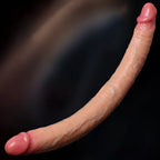 18 Inch Double Ended Dildo – Platinum Silicone Dual Head Realistic Flesh Toy | Lesbian & Gay Play | Domlust