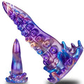 Domlust Tentacle Dildo – Premium Platinum Silicone | S-Curve G-Spot | Iridescent Purple | Suction Cup & Strap-On Ready