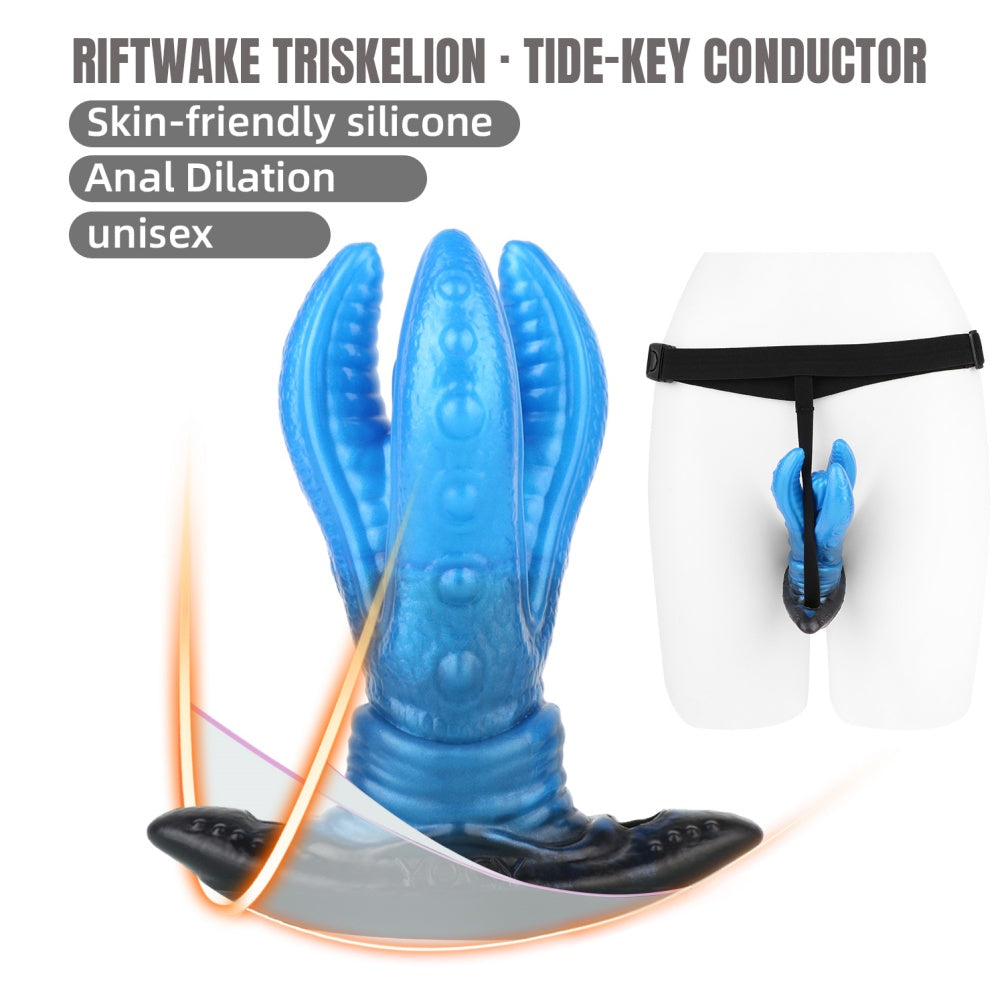 Fantasy Silicone Monster Tentacle Dildo Butt Plug – Strap-on Harness Sex Toy for Women