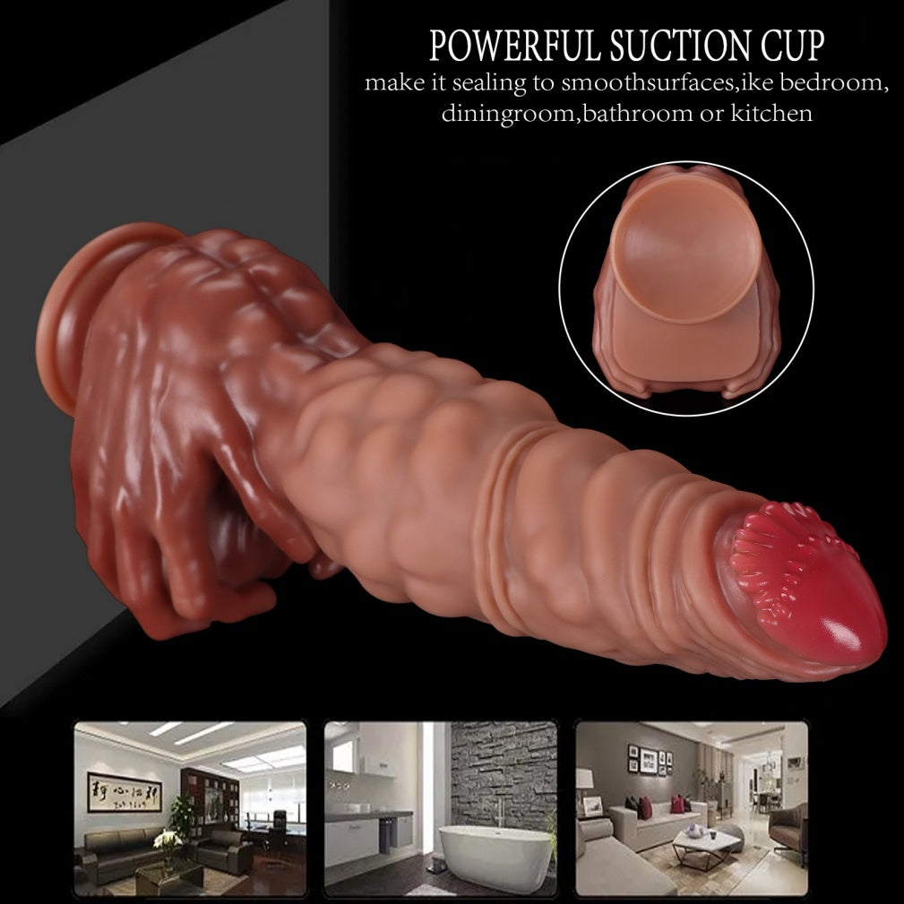 Alien Monster Fist Dildo – Platinum Silicone Huge Dildo with Gripping Hands Base | S to XXL