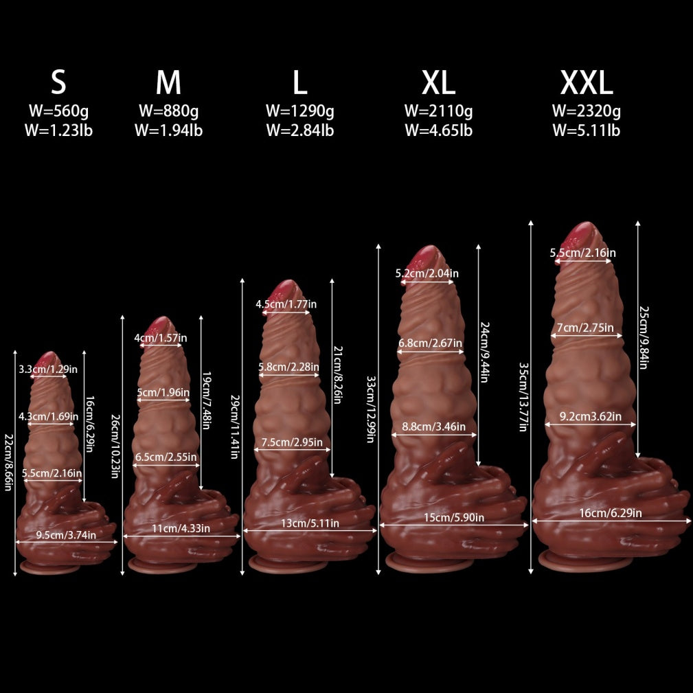 Alien Monster Fist Dildo – Platinum Silicone Huge Dildo with Gripping Hands Base | S to XXL