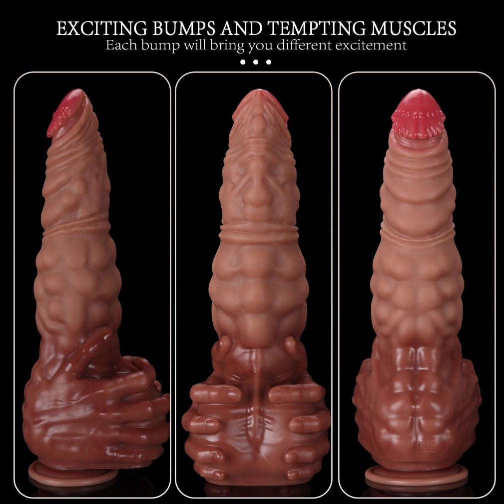 Alien Monster Fist Dildo – Platinum Silicone Huge Dildo with Gripping Hands Base | S to XXL