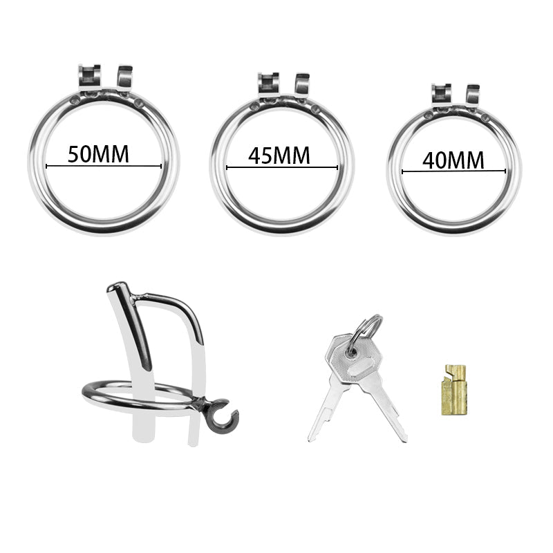 Metal Chastity Cage – Minimal Design with Urethral Tube