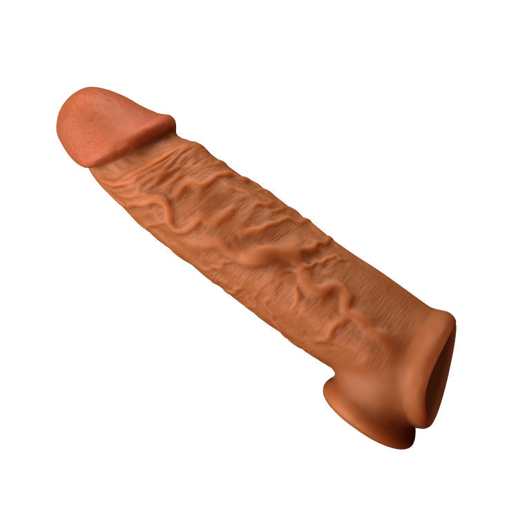 Realistic Cock Sleeve Condom Male Sex Toys - Life Size Silicone Penis Extender Sheath