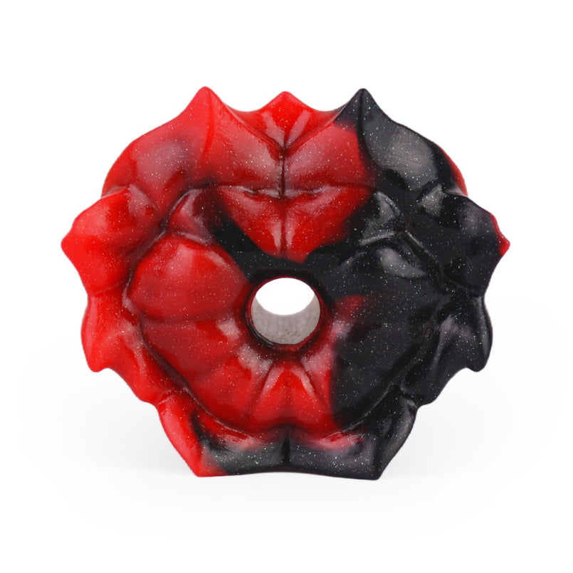 Black-Red Silicone Strapon Fantasy Ball Gag - Bondage Female Kinky Sex Toys for Women