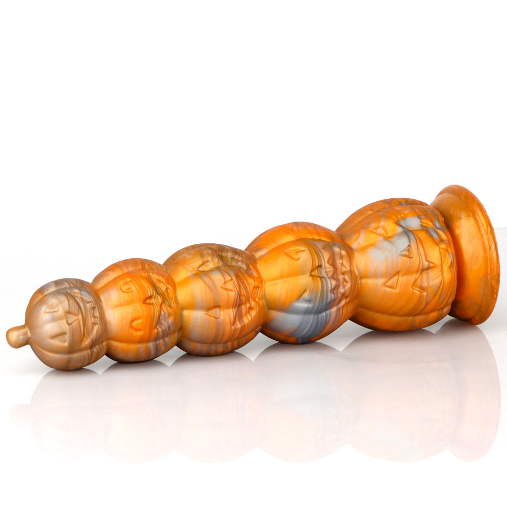 Pumpkin Anal Beads - Hands-Free Butt Plug - Soft Silicone Anal Sex Toy