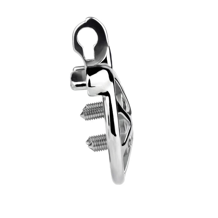 Stainless Steel Cock Torture Device with Removable Spikes | Adjustable Spiked Chastity Cage