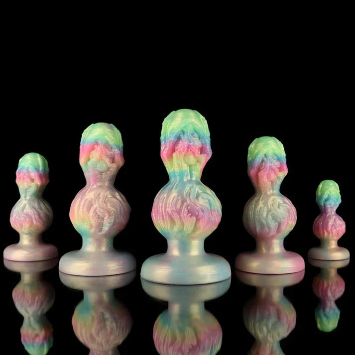 Skeleton Hand Gradient Butt Plug – Pink & Green Bone Grip Edition