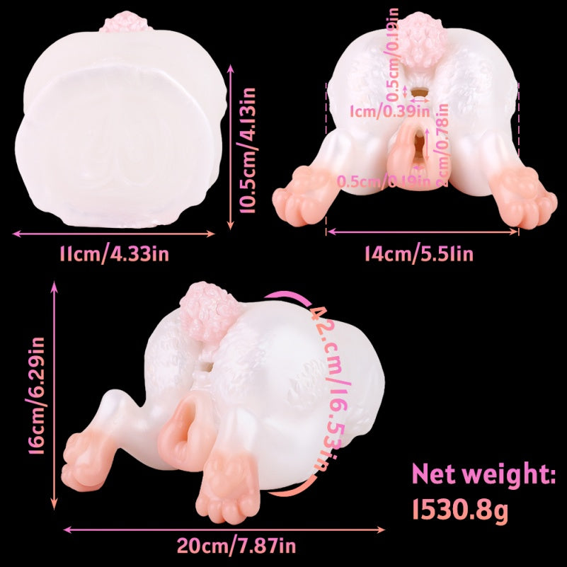Pink Bunny Fantasy Pocket Pussy - Soft Penis Massaging Blowjob Animal Masturbator