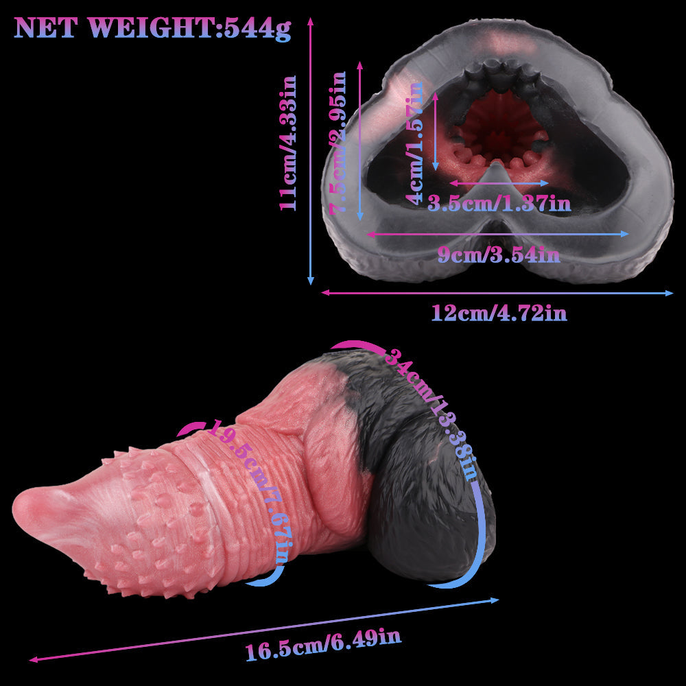 Knotted Dog Knot Penis Sleeve & Pocket Pussy | Dual-Action Beast Sex Fetish Toy | Domlust