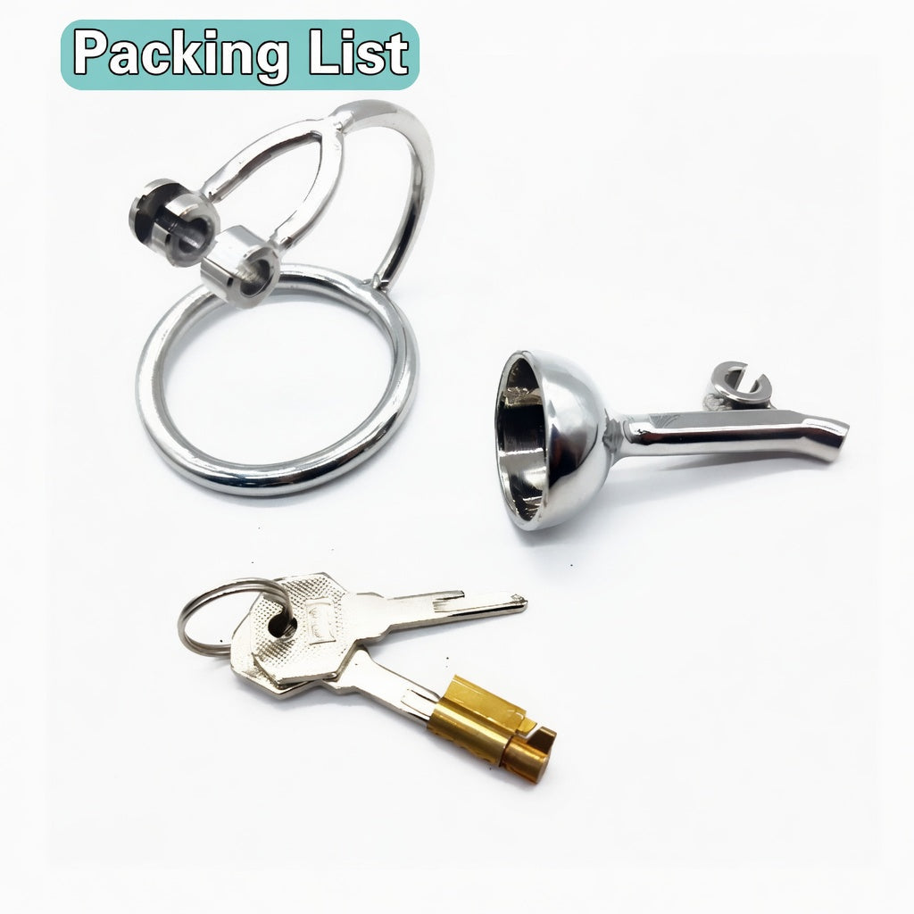 Stainless Steel Flip-Style Male Chastity Cage – Metal Birdcage with Lock | 40/45/50mm Rings