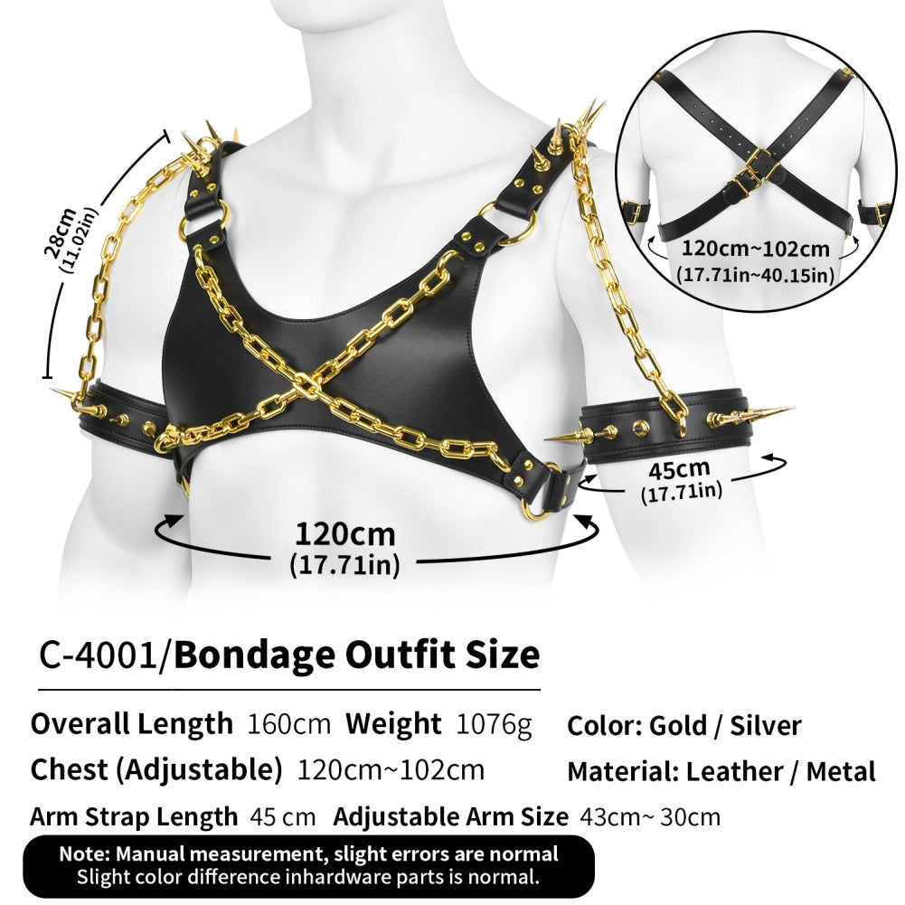 Leather Top Bettie Bondage Corset - Strap-on Male Training BDSM Toy