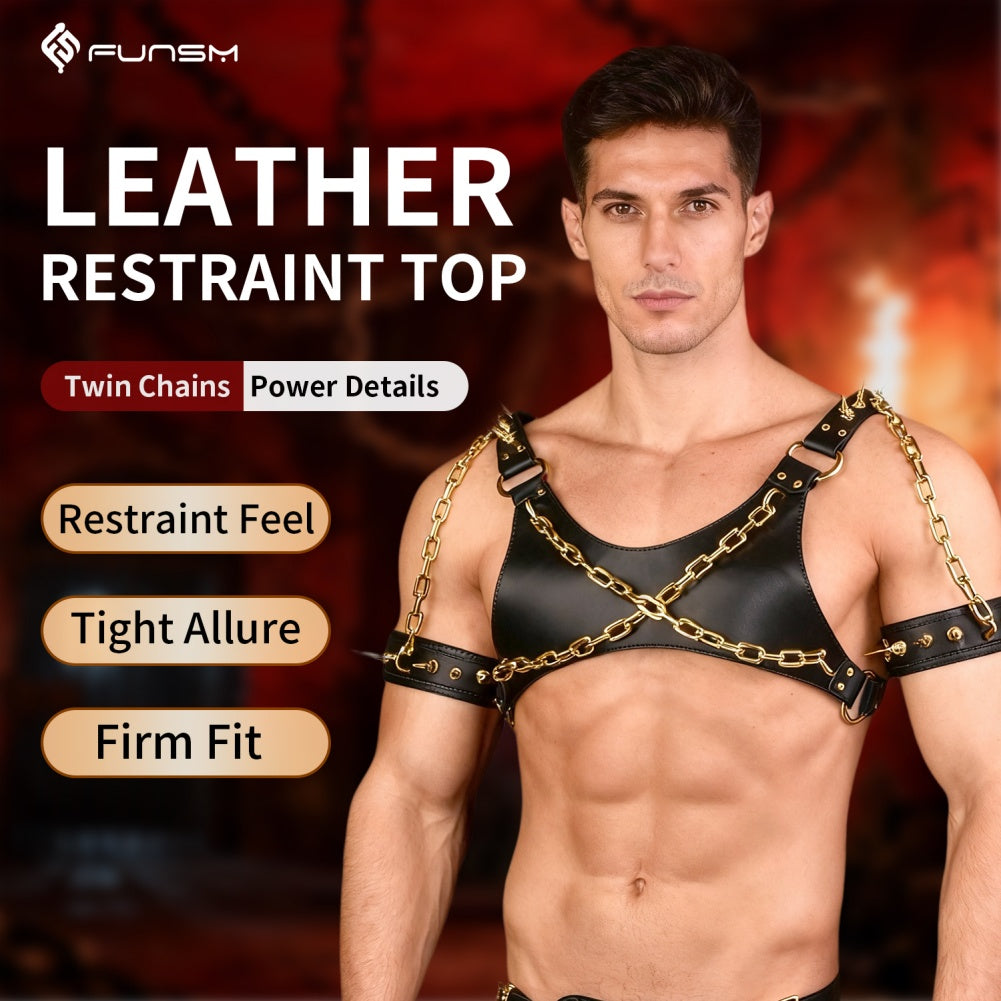 Leather Top Bettie Bondage Corset - Strap-on Male Training BDSM Toy