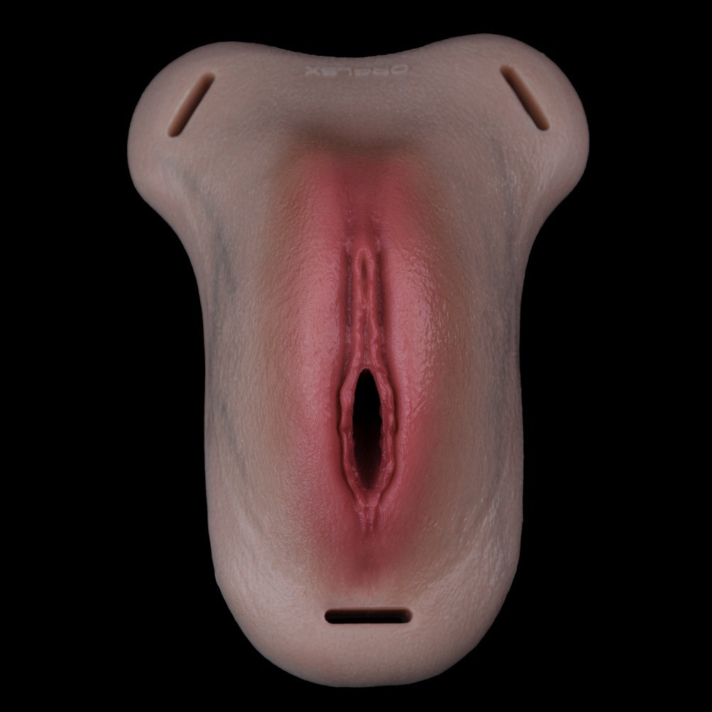 Strap-On Fleshy Silicone Realistic Vagina-Lightweight Wearable Prosthetic for Crossdressing & Intimacy
