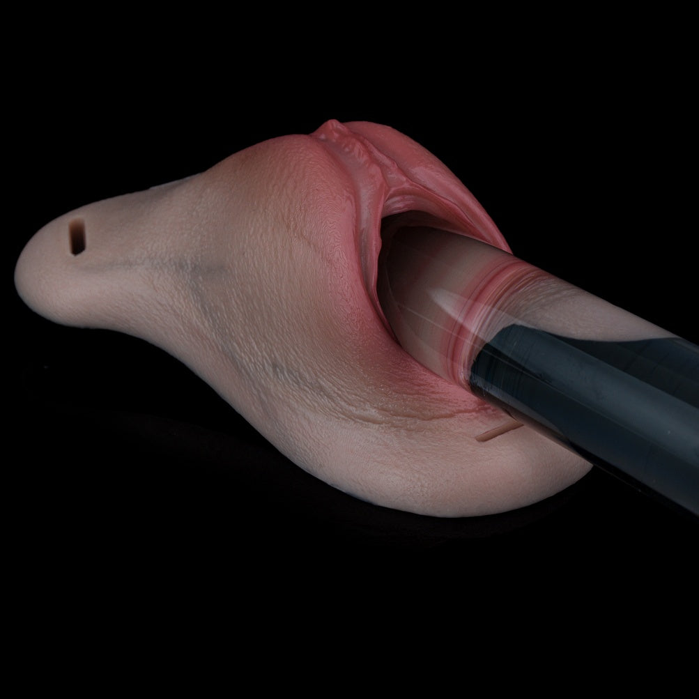 Strap-On Fleshy Silicone Realistic Vagina-Lightweight Wearable Prosthetic for Crossdressing & Intimacy