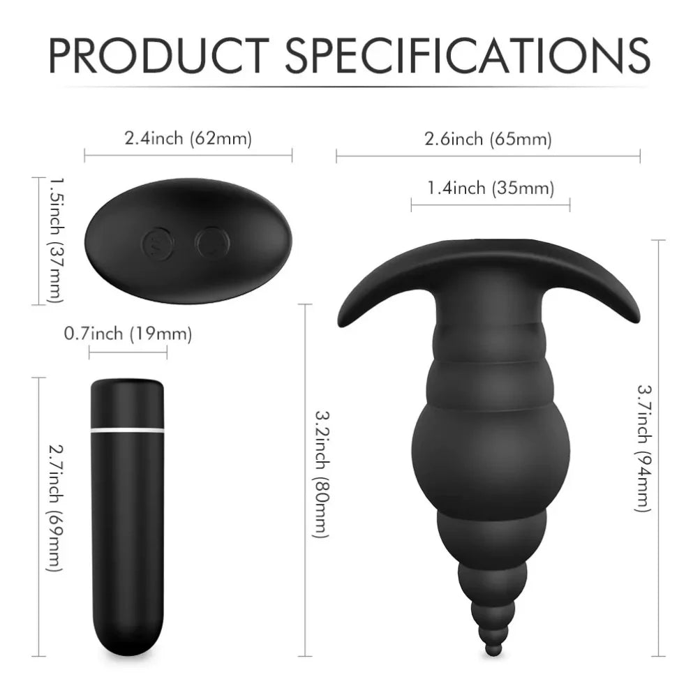 Christmas Tree Vibrating Bullet Anal Plug - Remote Control Prostate Massage Finger Vibrator