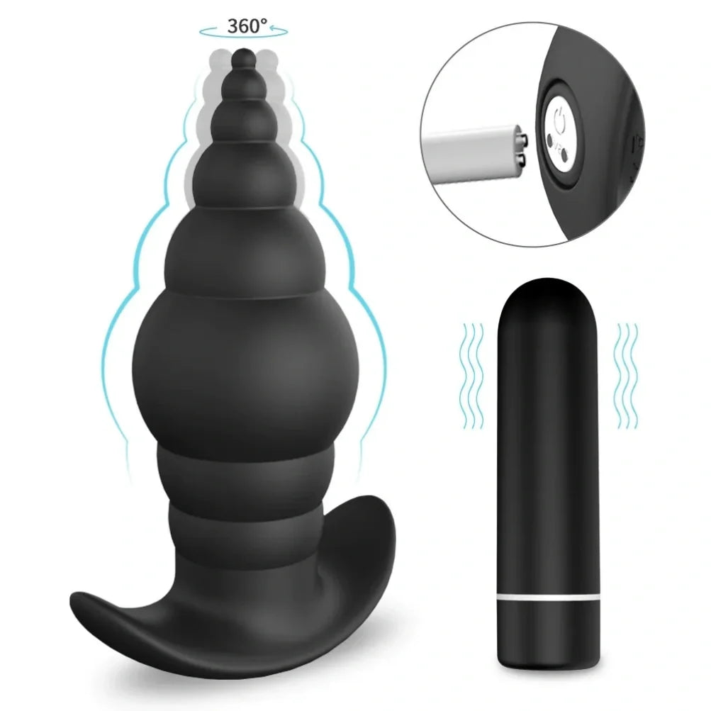 Christmas Tree Vibrating Bullet Anal Plug - Remote Control Prostate Massage Finger Vibrator