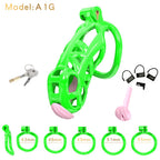3D Printed Male Chastity Cage with Lock & 5 Rings – Resin Virginity Device for Men