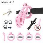 Pink Viper Chastity Cage – 5 Sizes Available, Wearable Base Ring Design