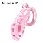 Pink Viper Chastity Cage – 5 Sizes Available, Wearable Base Ring Design