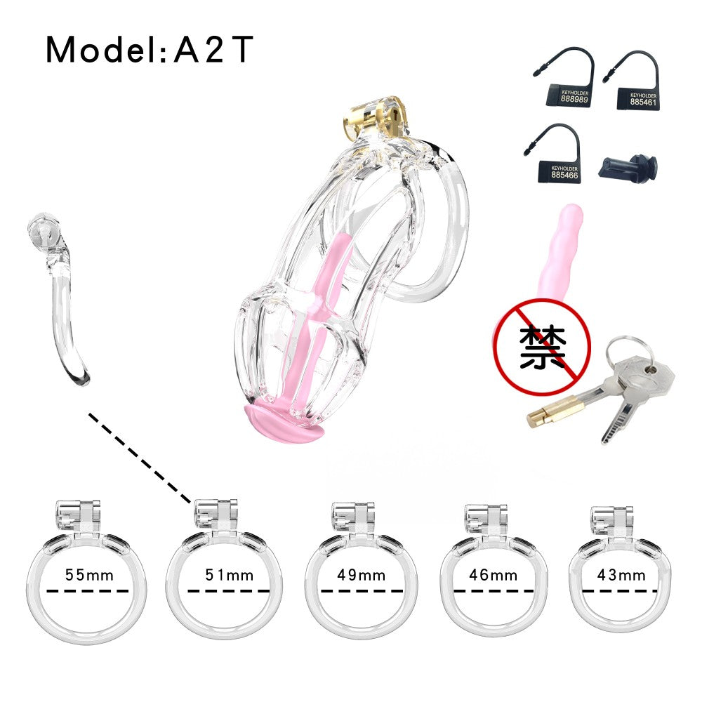 3D Printed Male Chastity Cage – Lightweight Penis Lock with 5 Rings for Erection Control & Bondage Fun