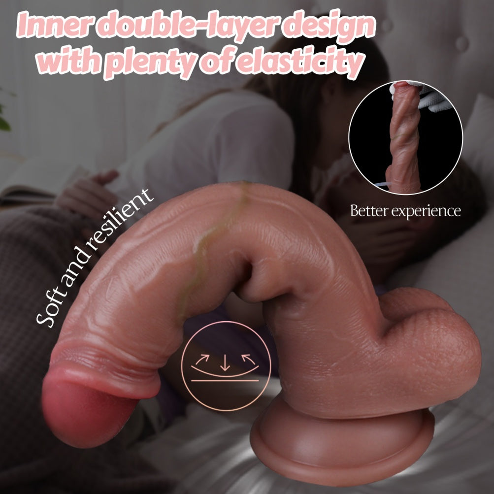 Strapon Realistic Squirting Strapon Dildo-Dual-Layer Silicone Sex Toy for Intense Female Orgasm