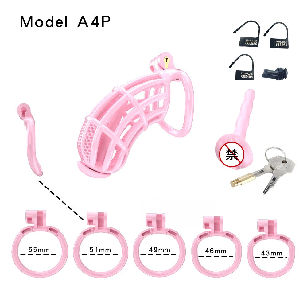 Honeycomb Obedient Chastity Cage – Lightweight Resin, 5 Ring Sizes & Built-in Lock