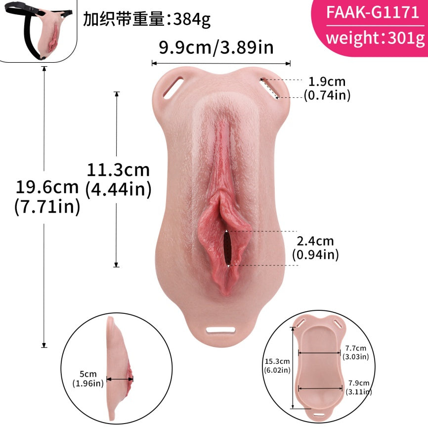 Femboy Silicone Fake Pussy Pants — Wearable Realistic Vagina Strap-On with Bionic Channel