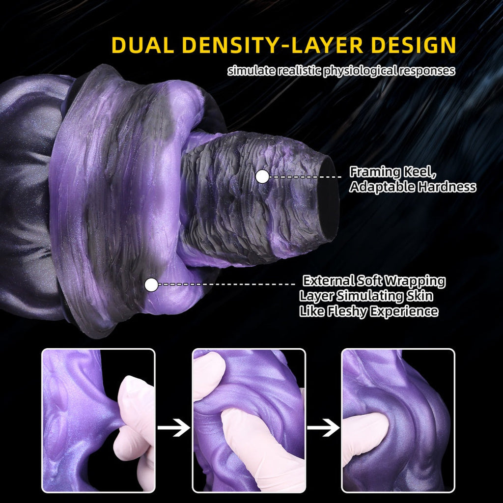 Domlust Dragon Dildo – Dual-Layer Platinum Silicone | Dragon Knot | Scale & Vein Texture | 1.4kg | Suction Cup