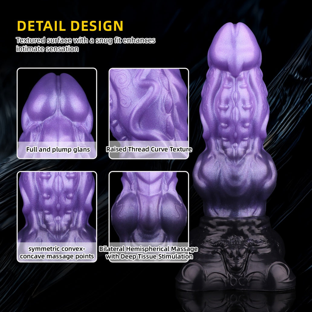 Domlust Dragon Dildo – Dual-Layer Platinum Silicone | Dragon Knot | Scale & Vein Texture | 1.4kg | Suction Cup