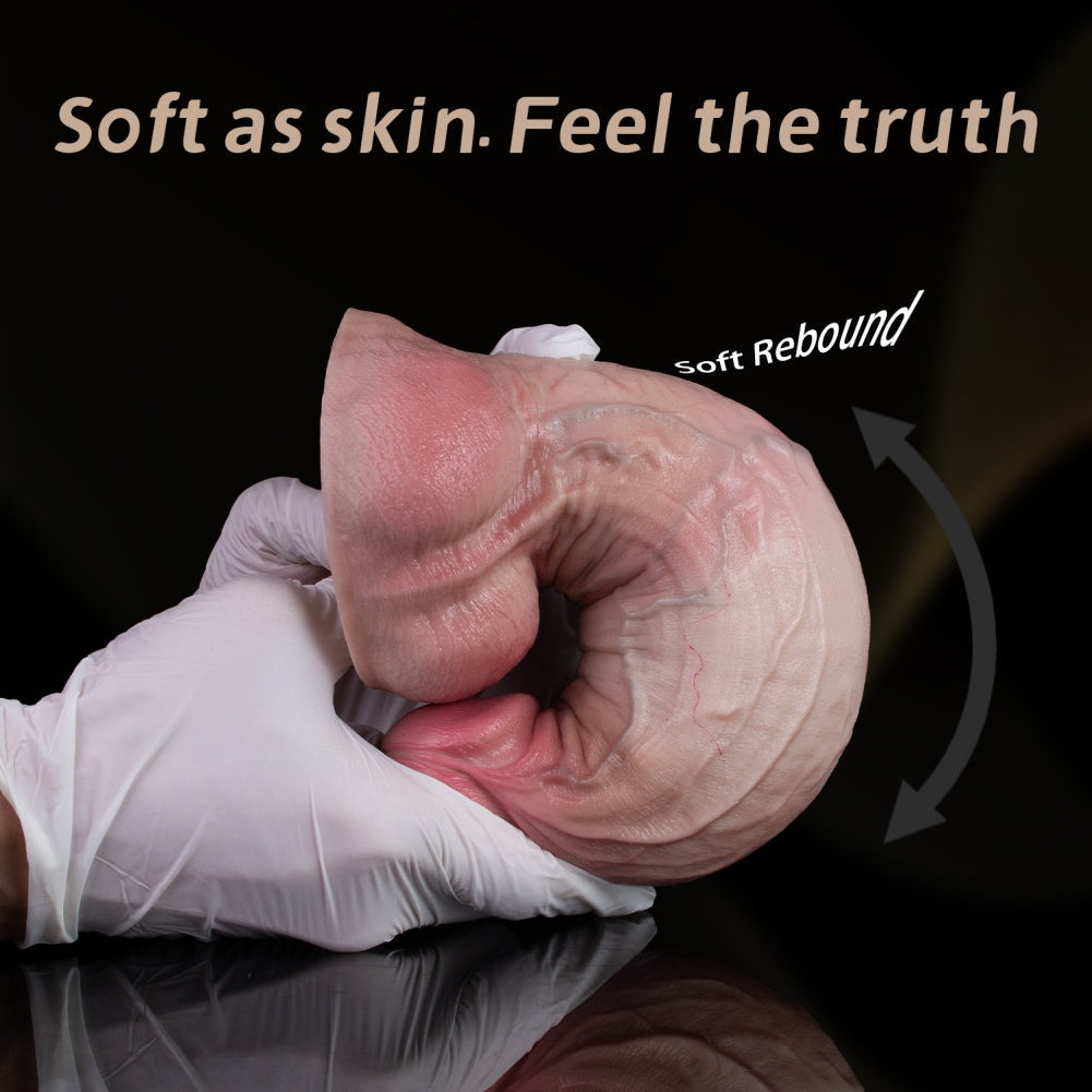 Thick Realistic Dual-Layer Silicone Dildo - Suction Cup Dildo for Vaginal Expansion and G-Spot Stimulation