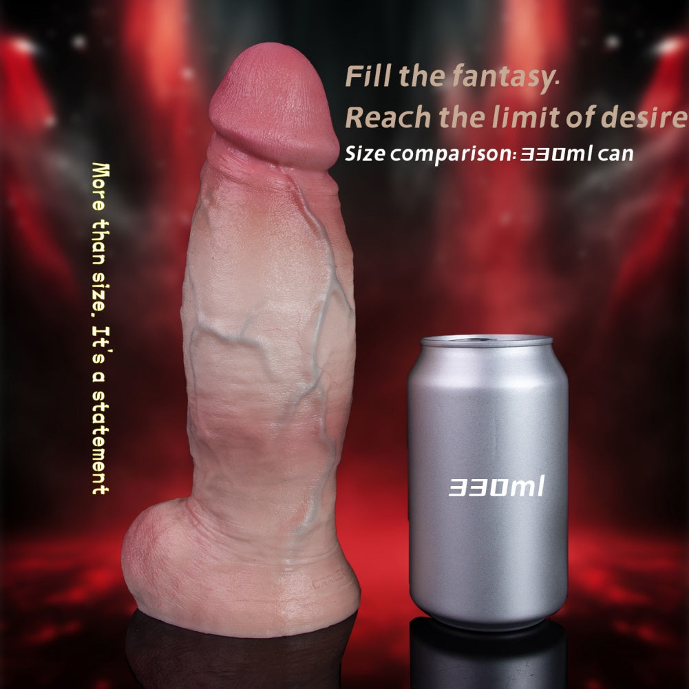 Thick Realistic Dual-Layer Silicone Dildo - Suction Cup Dildo for Vaginal Expansion and G-Spot Stimulation