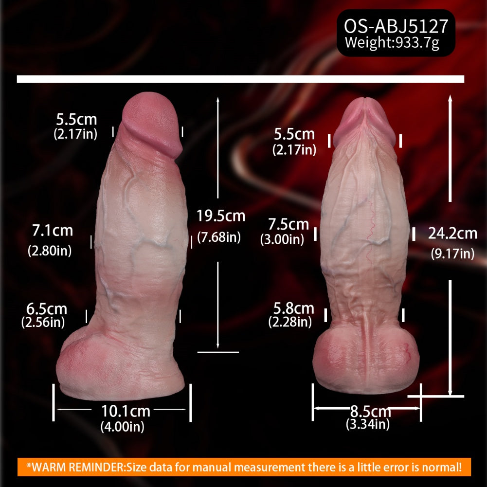 Thick Realistic Dual-Layer Silicone Dildo - Suction Cup Dildo for Vaginal Expansion and G-Spot Stimulation