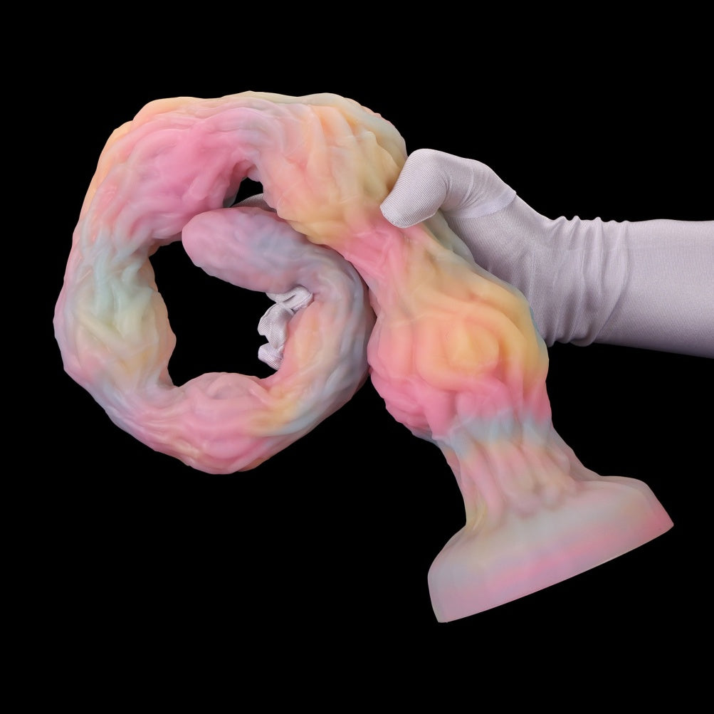 Platinum Silicone Glow-in-the-Dark Tentacle Dildo – Graduated Beaded Anal & G-Spot Fetish Toy | Domlust