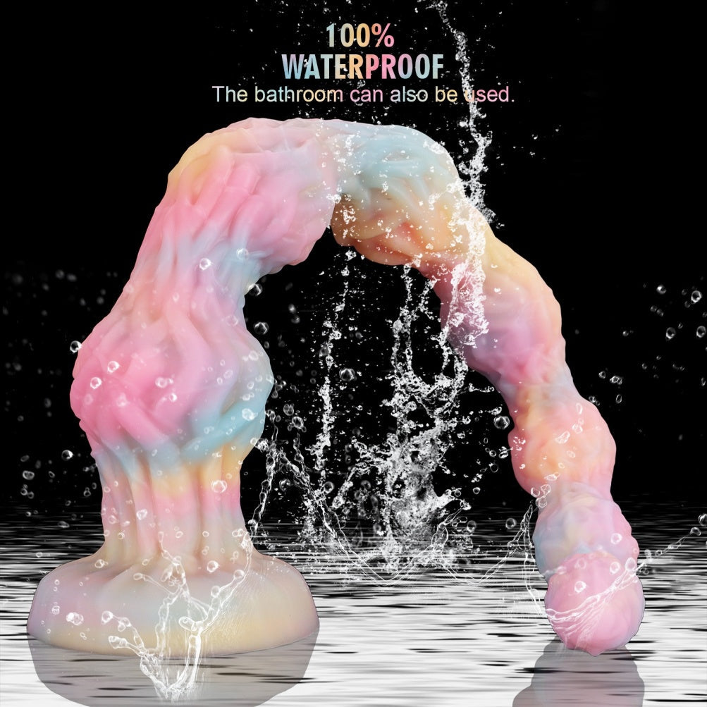 Platinum Silicone Glow-in-the-Dark Tentacle Dildo – Graduated Beaded Anal & G-Spot Fetish Toy | Domlust
