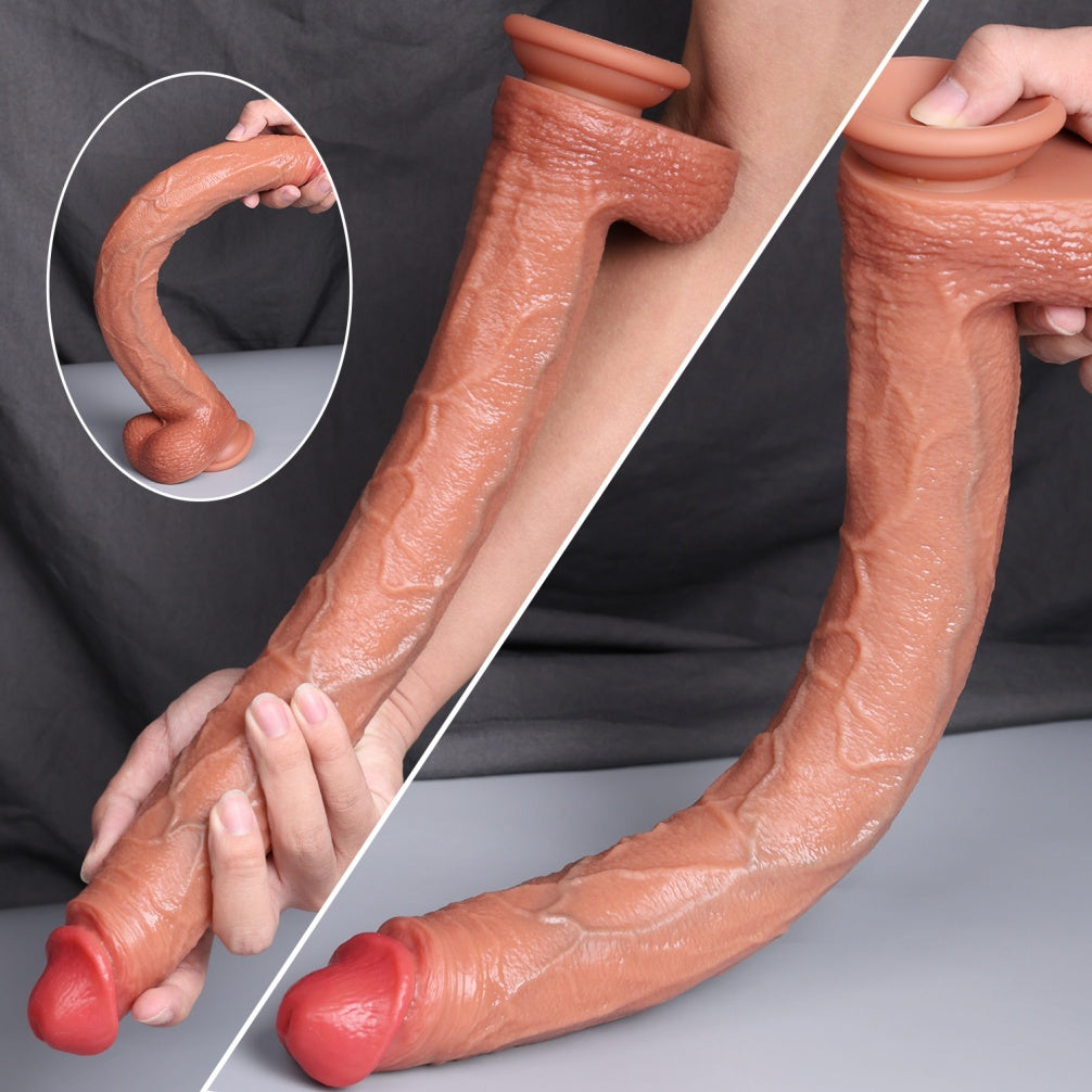 Domlust Extra-Long Realistic Dildo – Soft Silicone Deep Insertion | 12 Inch+ Suction Cup