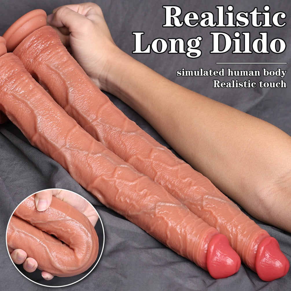 Domlust Extra-Long Realistic Dildo – Soft Silicone Deep Insertion | 12 Inch+ Suction Cup