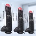 Big Black Realistic Dildo – Platinum Silicone Vein Texture Suction Cup Fetish Toy | Domlust